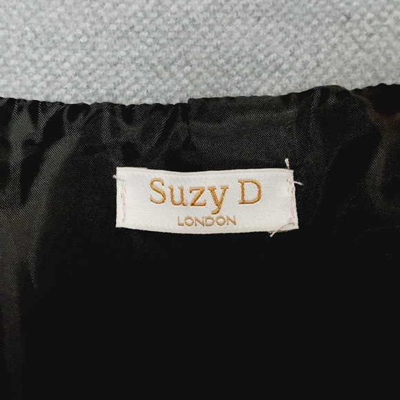Suzy D Gray Black Color Block Snap Long Sleeve Winter Coat  Z72 - Picture 6 of 8